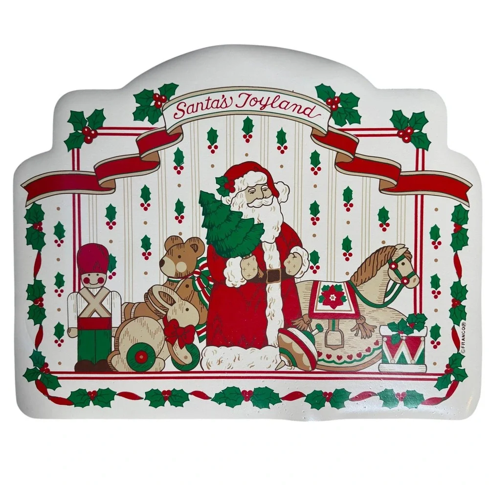 Placemats Vintage‎ 6 Holiday Themed Retro Scarecrow Santa Thanksgiving Christmas